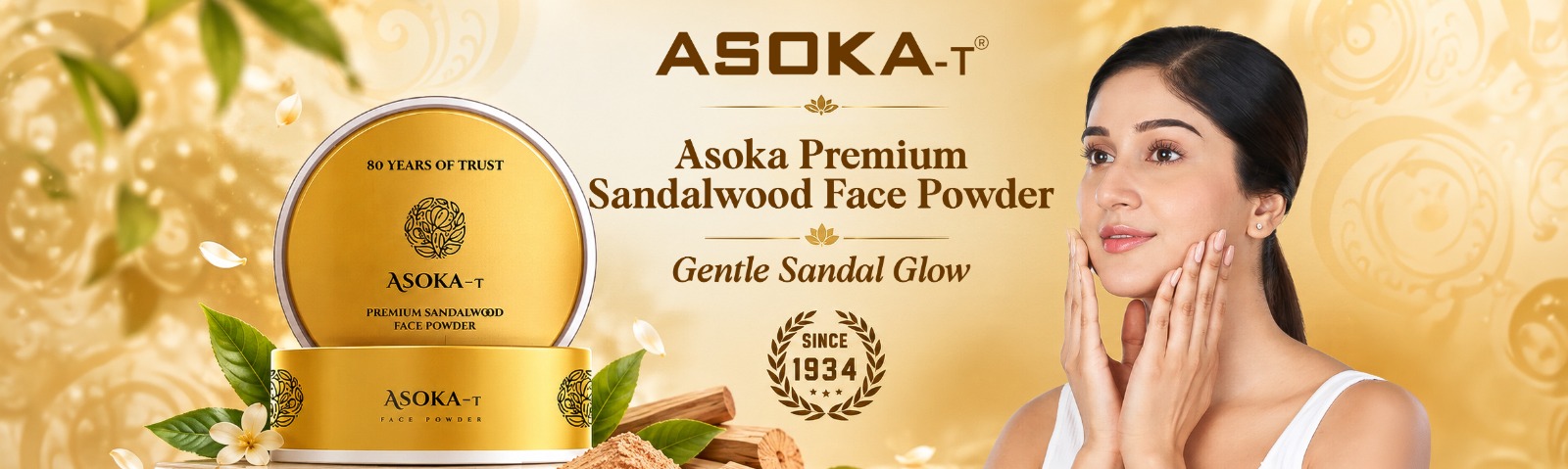 ASOKA-T Premium Sandalwood Face Powder
